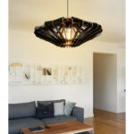 ΦΩΤΙΣΤΙΚΟ ΟΡΟΦΗΣ ΞΥΛΙΝΟ ΚΡΕΜΑΣΤΟ ΜΑΥΡΟ LH10.7351.03 Φ47x55Υ εκ. - Image 2