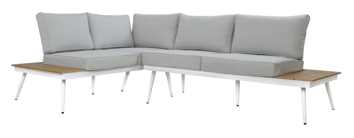 ΚΑΝΑΠΕΣ ΓΩΝΙΑ SABINE ΑΛΟΥΜΙΝΙΟΥ ΜΕ ΤΡΑΠΕΖΙ ΕΞ.ΧΩΡΟΥ ΛΕΥΚΟ LH10.5126.11 - Image 3