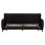 ΚΑΝΑΠΕΣ ΚΡΕΒΑΤΙ ΜΕ ΑΠΟΘ.ΧΩΡΟ TΡΙΘΕΣΙΟΣ NIKKO LH10.3292.11 ΜΑΥΡΟ PU 207x80x82Υεκ. - Image 4