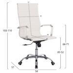 ΚΑΡΕΚΛΑ ΓΡΑΦΕΙΟΥ BOSS ΔΙΕΥΘΥΝΤΟΥ LH10.1059.32 ΛΕΥΚΟ PU ΠΟΔΙ ΧΡΩΜΙΟΥ 54x57x110Υεκ. - Image 2