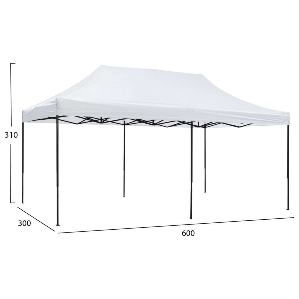 ΚΙΟΣΚΙ/GAZEBO MATTHEW LH10.6312 ΠΤΥΣΣΟΜΕΝΟ-ΣΚΕΛΕΤΟΣ ΜΕΤΑΛ.ΜΑΥΡΟΣ-ΛΕΥΚΟ ΥΦΑΣΜΑ 3x6x3,10Yμ - Image 2