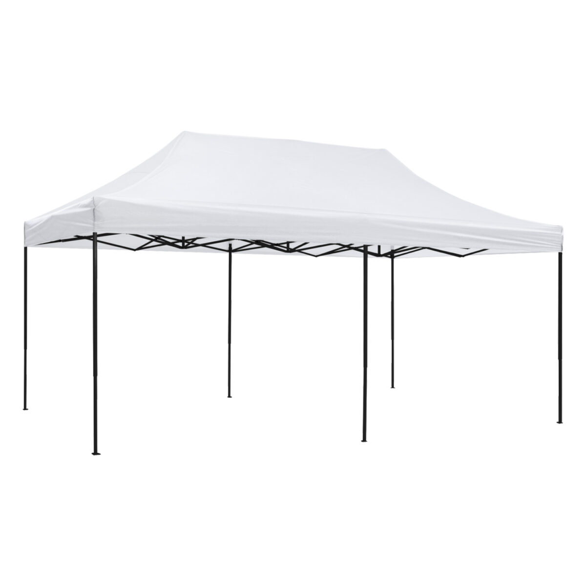 ΚΙΟΣΚΙ/GAZEBO MATTHEW LH10.6312 ΠΤΥΣΣΟΜΕΝΟ-ΣΚΕΛΕΤΟΣ ΜΕΤΑΛ.ΜΑΥΡΟΣ-ΛΕΥΚΟ ΥΦΑΣΜΑ 3x6x3,10Yμ - Image 1