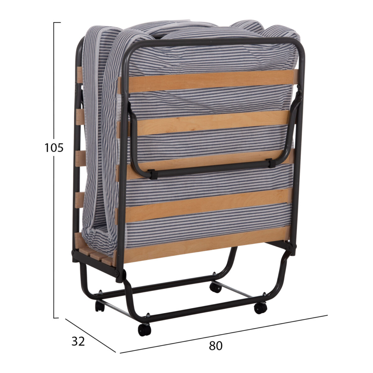 ΚΡΕΒΑΤΙ-ΡΑΝΤΖΟ ΙΤΑΛΙΑΣ NOBLE LH10.393.01 ΜΕΤΑΛΛΙΚΟ ΜΕ ΡΟΔΕΣ & ΣΤΡΩΜΑ 9εκ ΜΠΛΕ-ΛΕΥΚΟ 80x182x37.5Υεκ. - Image 3