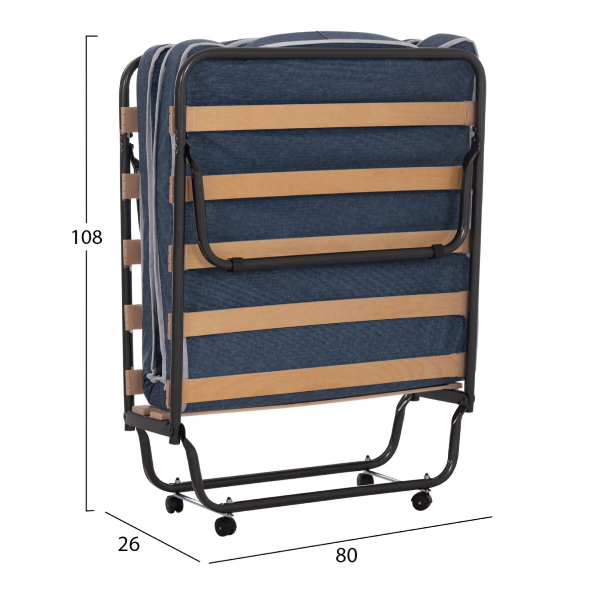 ΚΡΕΒΑΤΙ-ΡΑΝΤΖΟ ΙΤΑΛΙΑΣ SLADE LH10.604.03 ΜΕΤΑΛ. ΜΕ ΡΟΔΕΣ & ΣΤΡΩΜΑ 6,5εκ ΟΨΗ ΤΖΙΝ 80x183x37,5Yεκ - Image 3