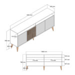 ΜΠΟΥΦΕΣ ΜΕΛΑΜΙΝΗΣ ΚΑΡΥΔΙ ΜΕ ΟΨΗ ΜΑΥΡΟΥ ΜΑΡΜΑΡΟΥ LH10.9506.02  160x35x78Υ εκ. - Image 2