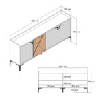 ΜΠΟΥΦΕΣ ΜΕΛΑΜΙΝΗΣ ΚΑΡΥΔΙ ΜΕ ΟΨΗ ΜΑΥΡΟΥ ΜΑΡΜΑΡΟΥ LH10.9433.03  180x35x78Υ εκ. - Image 2