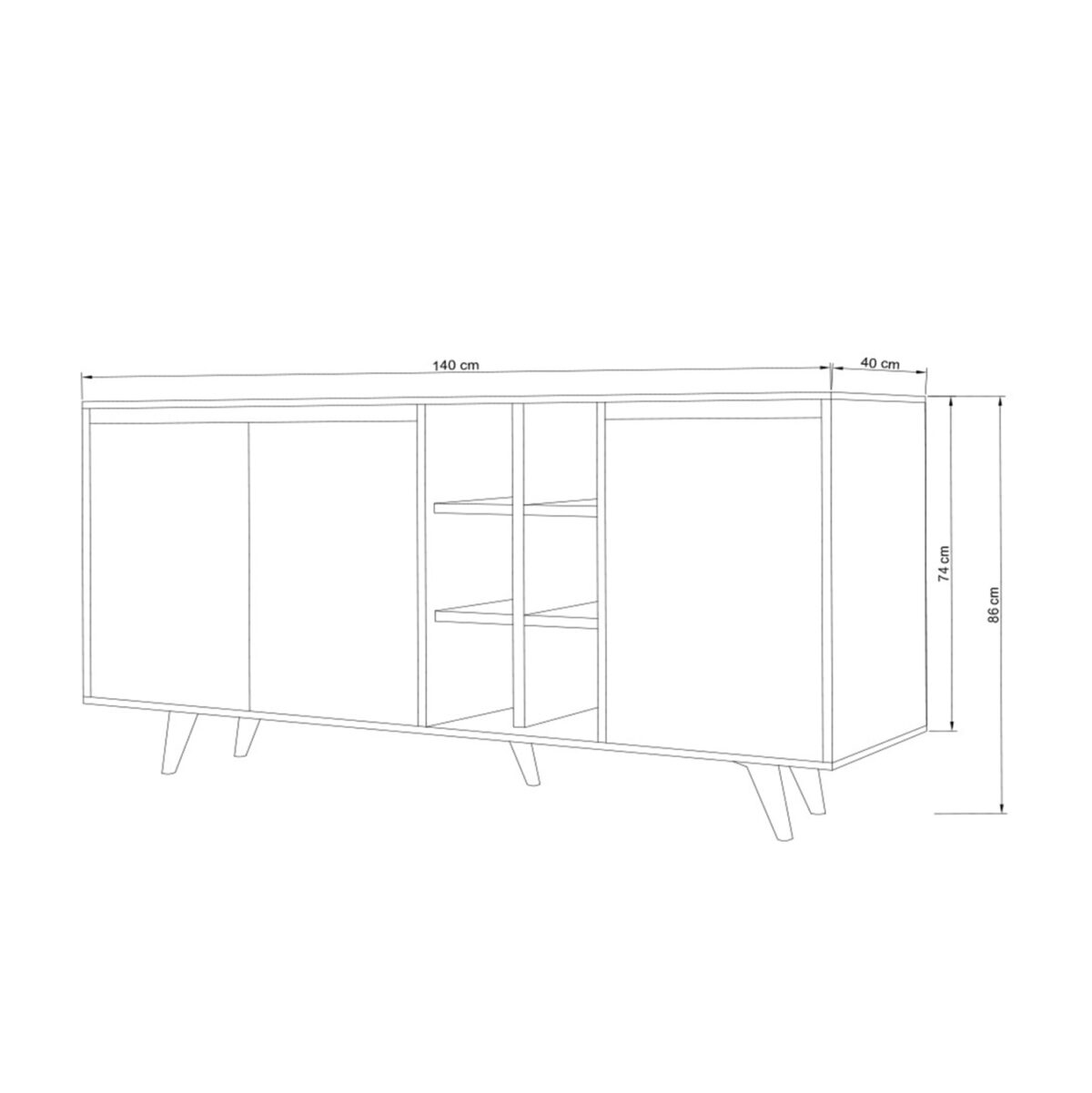 ΜΠΟΥΦΕΣ ΜΕΛΑΜΙΝΗΣ ΛΕΥΚΟΣ ΜΕ ΚΑΡΥΔΙ ΠΟΡΤΕΣ 140x40x86Yεκ.LH10.9432.01 - Image 2