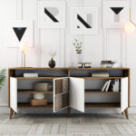 ΜΠΟΥΦΕΣ ΜΕΛΑΜΙΝΗΣ ΣΕ ΚΑΡΥΔΙ ΧΡΩΜΑ ΜΕ ΛΕΥΚΕΣ ΠΟΡΤΕΣ 180x35x78.6Υεκ.LH10.9431.02 - Image 5