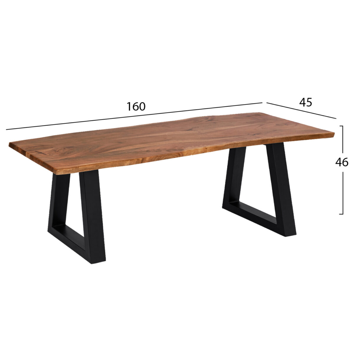 ΠΑΓΚΑΚΙ MONTANA SLIM LH10.8168.11 ΑΠΟ ΜΑΣΙΦ ΞΥΛΟ ΑΚΑΚΙΑΣ 160Χ45Χ46Υ εκ. - Image 2