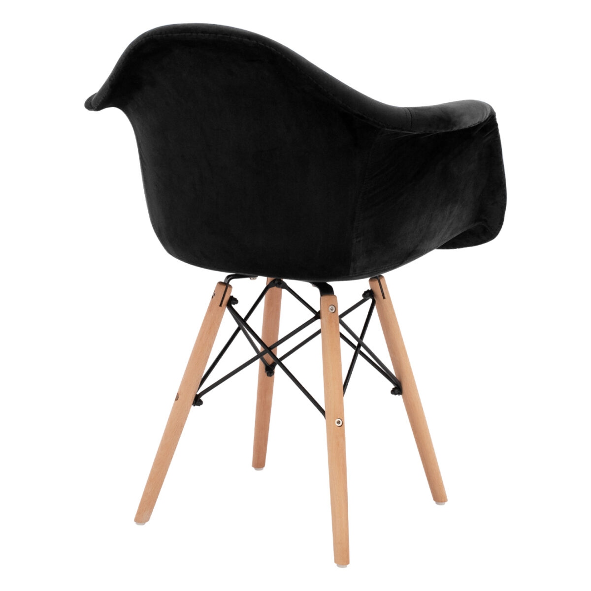 ΠΟΛΥΘΡΟΝΑ MIRTO LH10.8720.04 ΜΕ ΞΥΛΙΝΑ ΠΟΔΙΑ & ΒΕΛΟΥΔΟ ΜΑΥΡΟ 62x62x80Υ εκ. - Image 5