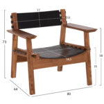 ΠΟΛΥΘΡΟΝΑ KONNA LH10.9928.01 TEAK ΞΥΛΟ ΣΕ ΦΥΣΙΚΟ-ΔΕΡΜΑ ΑΓΕΛΑΔΟΣ ΣΕ ΜΑΥΡΟ 80x64x73Υεκ. - Image 2