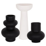 ΣΕΤ 3 ΕΠΙΤΡΑΠΕΖΙΑ ΔΙΑΚΟΣΜΗΤΙΚΑ ΒΑΖΑ LEKKAN LH10.21142.01 ΤΕΡΑΚΟΤΑ ΣΕ ΛΕΥΚΟ & ΜΑΥΡΟ