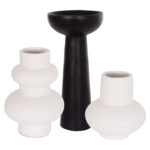 ΣΕΤ 3 ΕΠΙΤΡΑΠΕΖΙΑ ΔΙΑΚΟΣΜΗΤΙΚΑ ΒΑΖΑ LEKKAN LH10.21142.02 ΤΕΡΑΚΟΤΑ ΣΕ ΛΕΥΚΟ & ΜΑΥΡΟ