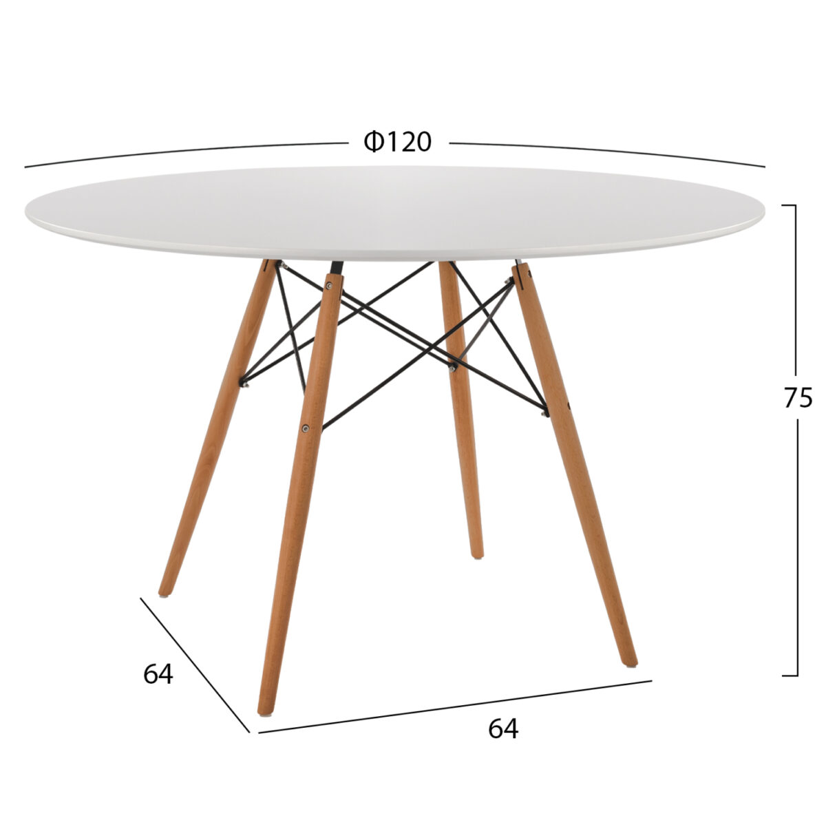 ΣΕΤ ΤΡΑΠΕΖΑΡΙΑΣ 5ΤΜΧ MAGGIE LH10.21186 MDF TOP & ΠΟΛΥΠΡΟΠΥΛΕΝΙΟ ΣΕ ΛΕΥΚΟ ΧΡΩΜΑ - Image 2