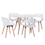 ΣΕΤ ΤΡΑΠΕΖΑΡΙΑΣ 5ΤΜΧ MAGGIE LH10.21186 MDF TOP & ΠΟΛΥΠΡΟΠΥΛΕΝΙΟ ΣΕ ΛΕΥΚΟ ΧΡΩΜΑ