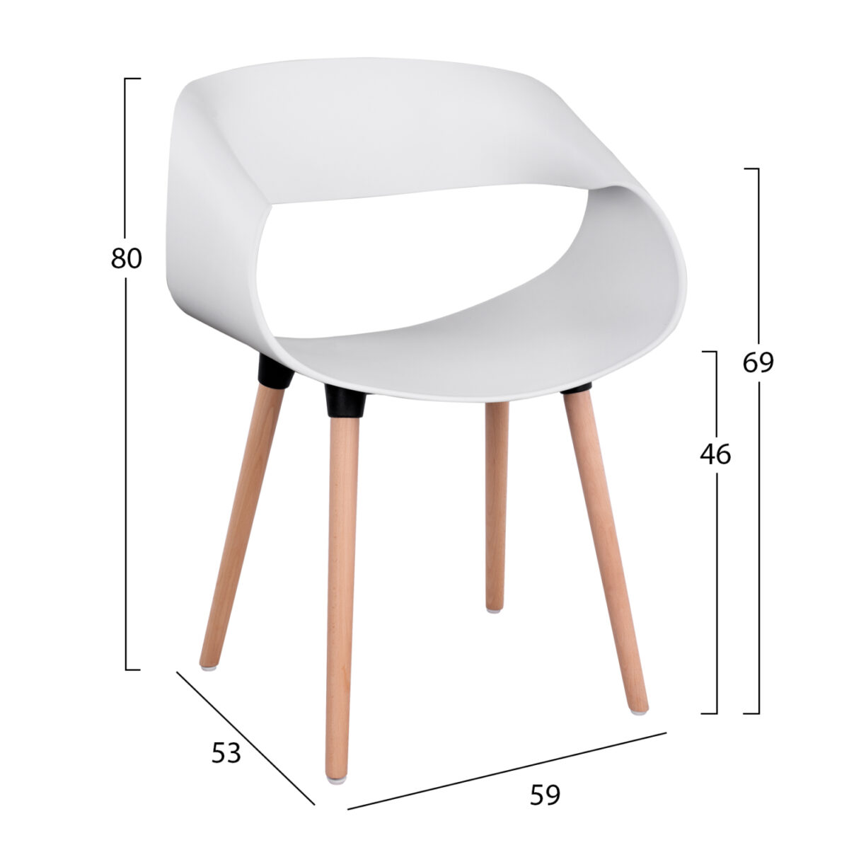 ΣΕΤ ΤΡΑΠΕΖΑΡΙΑΣ 5ΤΜΧ MAGGIE LH10.21186 MDF TOP & ΠΟΛΥΠΡΟΠΥΛΕΝΙΟ ΣΕ ΛΕΥΚΟ ΧΡΩΜΑ - Image 3