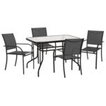 ΣΕΤ ΤΡΑΠΕΖΑΡΙΑΣ 5ΤΜΧ REDAN LH10.21223.01 ΤΡΑΠΕΖΙ & 4 ΠΟΛΥΘΡΟΝΕΣ ΣΕ ΜΑΥΡΟ