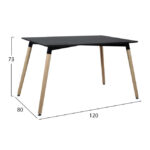 ΣΕΤ ΤΡΑΠΕΖΑΡΙΑΣ 5ΤΜΧ ΜΕ ΤΡΑΠΕΖΙ ΚΑΙ 4 ΚΑΡΕΚΛΕΣ LH10.10229 120x80x73 cm - Image 2