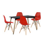 ΣΕΤ ΤΡΑΠΕΖΑΡΙΑΣ 5ΤΜΧ ΜΕ ΤΡΑΠΕΖΙ ΚΑΙ 4 ΚΑΡΕΚΛΕΣ LH10.10228 120x80x73 cm