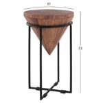 ΤΡΑΠΕΖΙ ΒΟΗΘΗΤΙΚΟ ZELIE LH10.8217.11 ΑΠΟ ΜΑΣΙΦ ΚΟΡΜΟ ΑΚΑΚΙΑΣ Φ31X53Υ εκ. - Image 2