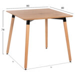 ΤΡΑΠΕΖΙ MINIMAL LH10.0057.04 ΣΕ ΦΥΣΙΚΟ ΧΡΩΜΑ MDF-ΠΟΔΙΑ ΟΞΙΑ ΦΥΣΙΚΟ ΧΡΩΜΑ 80Χ80Χ74Υεκ - Image 2