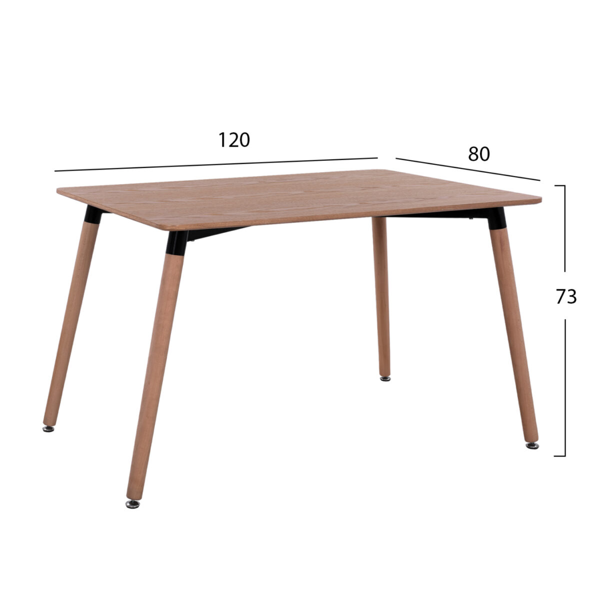 ΤΡΑΠΕΖΙ MINIMAL LH10.008.04 ΦΥΣΙΚΟ ΞΥΛΙΝΑ ΠΟΔΙΑ ΟΞΙΑ 120Χ80X73Υ εκ. - Image 2