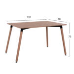 ΤΡΑΠΕΖΙ MINIMAL LH10.008.04 ΦΥΣΙΚΟ ΞΥΛΙΝΑ ΠΟΔΙΑ ΟΞΙΑ 120Χ80X73Υ εκ. - Image 2