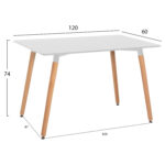 ΤΡΑΠΕΖΙ MINIMAL LH10.8581.01 ΛΕΥΚΟ MDF-ΠΟΔΙΑ ΟΞΙΑ ΣΕ ΦΥΣΙΚΟ ΧΡΩΜΑ- 120Χ60X74Υεκ. - Image 2