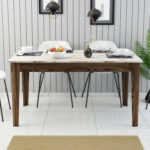 ΤΡΑΠΕΖΙ STANDARD LH10.9507.03 ΜΕΛΑΜΙΝΗ ΚΑΡΥΔΙ-ΛΕΥΚΟ ΜΑΡΜΑΡΟ ΜΕ ΑΠΟΘ.ΧΩΡΟ 145x88x75Yεκ. - Image 4