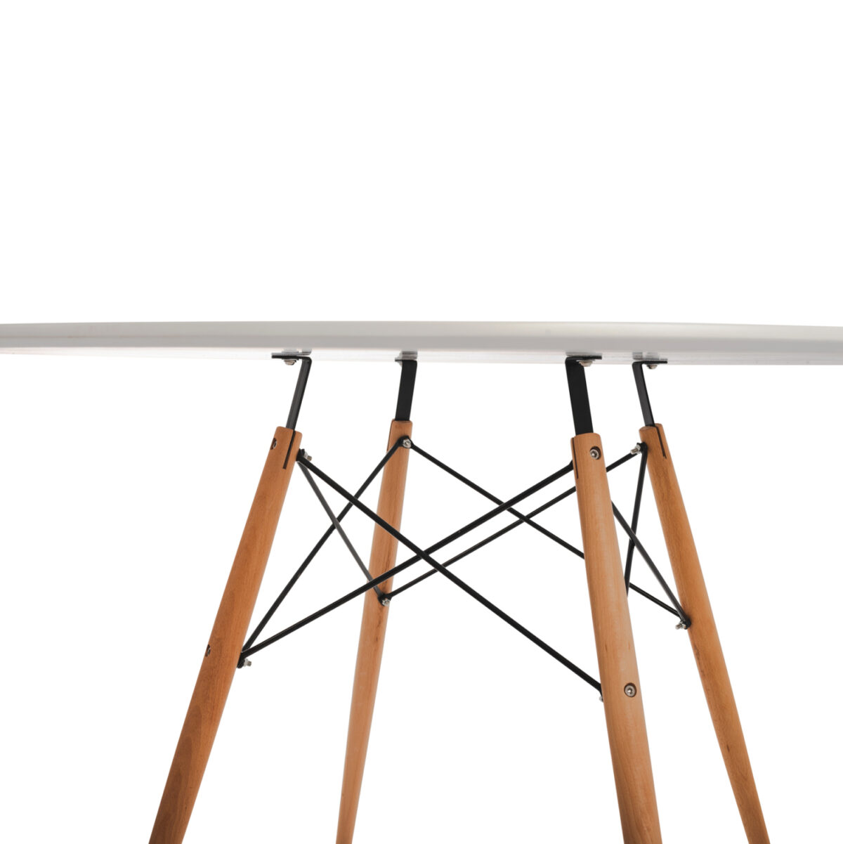 ΤΡΑΠΕΖΙ MINIMAL ΣΤΡΟΓΓΥΛΟ LH10.8454.01 MDF ΣΕ ΛΕΥΚΟ-ΠΟΔΙΑ ΟΞΙΑΣ ΣΕ ΦΥΣΙΚΟ Φ120Χ75Υεκ. - Image 5