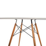 ΤΡΑΠΕΖΙ MINIMAL ΣΤΡΟΓΓΥΛΟ LH10.8454.01 MDF ΣΕ ΛΕΥΚΟ-ΠΟΔΙΑ ΟΞΙΑΣ ΣΕ ΦΥΣΙΚΟ Φ120Χ75Υεκ. - Image 5