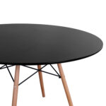 ΤΡΑΠΕΖΙ MINIMAL ΣΤΡΟΓΓΥΛΟ LH10.8454.02 MDF ΣΕ ΜΑΥΡΟ-ΠΟΔΙΑ ΟΞΙΑΣ ΣΕ ΦΥΣΙΚΟ Φ120Χ74Υεκ. - Image 4