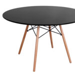 ΤΡΑΠΕΖΙ MINIMAL ΣΤΡΟΓΓΥΛΟ LH10.8454.02 MDF ΣΕ ΜΑΥΡΟ-ΠΟΔΙΑ ΟΞΙΑΣ ΣΕ ΦΥΣΙΚΟ Φ120Χ74Υεκ. - Image 5