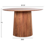 ΤΡΑΠΕΖΙ ΤΡΑΠΕΖΑΡΙΑΣ ΣΤΡΟΓΓΥΛΟ GROOT LH10.9684 ΜΑΣΙΦ ΞΥΛΟ ΑΚΑΚΙΑΣ ΣΕ ΦΥΣΙΚΟ Φ120x79Υεκ - Image 2