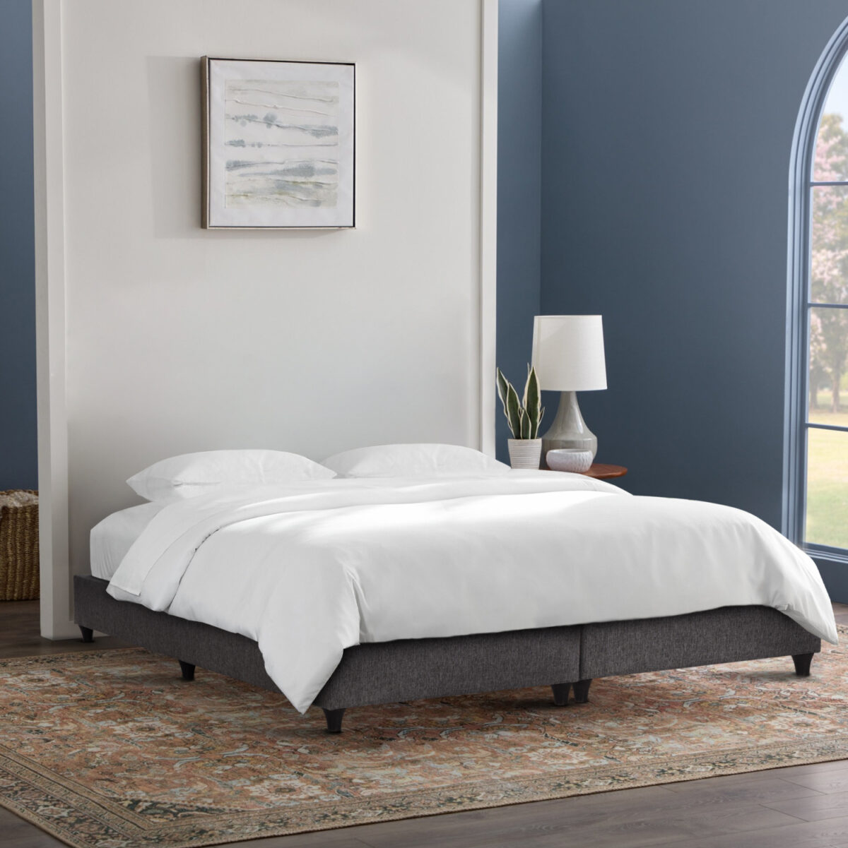 ΥΠΟΣΤΡΩΜΑ/ΚΡΕΒΑΤΙ KING-SIZE SIGGY LH10.21218 ΓΚΡΙ ΥΦΑΣΜΑ--ΓΙΑ 180x200εκ. - Image 1