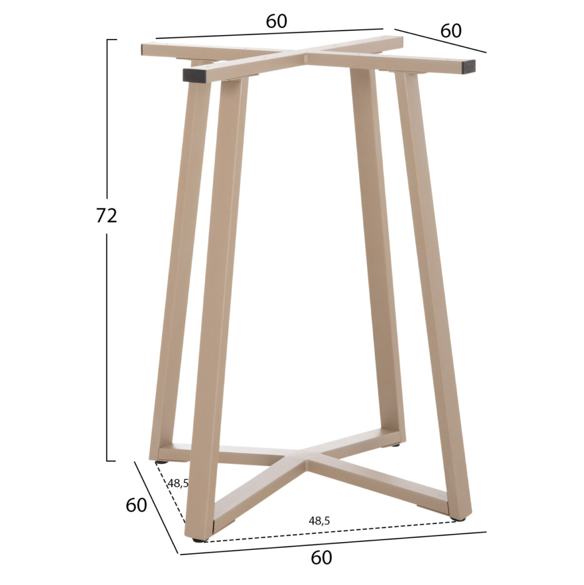 ΒΑΣΗ ΤΡΑΠΕΖΙΟΥ ΧΙΑΣΤΙ LH10.470.25 ΜΕΤΑΛΛΙΚΗ ΣΕ ΚΑΠΟΥΤΣΙΝΟ 60x60x72Yεκ. - Image 2