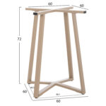 ΒΑΣΗ ΤΡΑΠΕΖΙΟΥ ΧΙΑΣΤΙ LH10.470.25 ΜΕΤΑΛΛΙΚΗ ΣΕ ΚΑΠΟΥΤΣΙΝΟ 60x60x72Yεκ. - Image 2