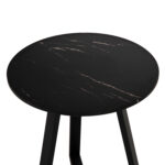 ΒΟΗΘΗΤΙΚΟ ΤΡΑΠΕΖΑΚΙ ROCKET LH10.9587.01 MDF ΜΑΥΡΟ ΜΑΡΜΑΡΟ-ΜΑΥΡΗ ΜΕΤΑΛΛΙΚΗ ΒΑΣΗ Φ45x55Υεκ. - Image 5