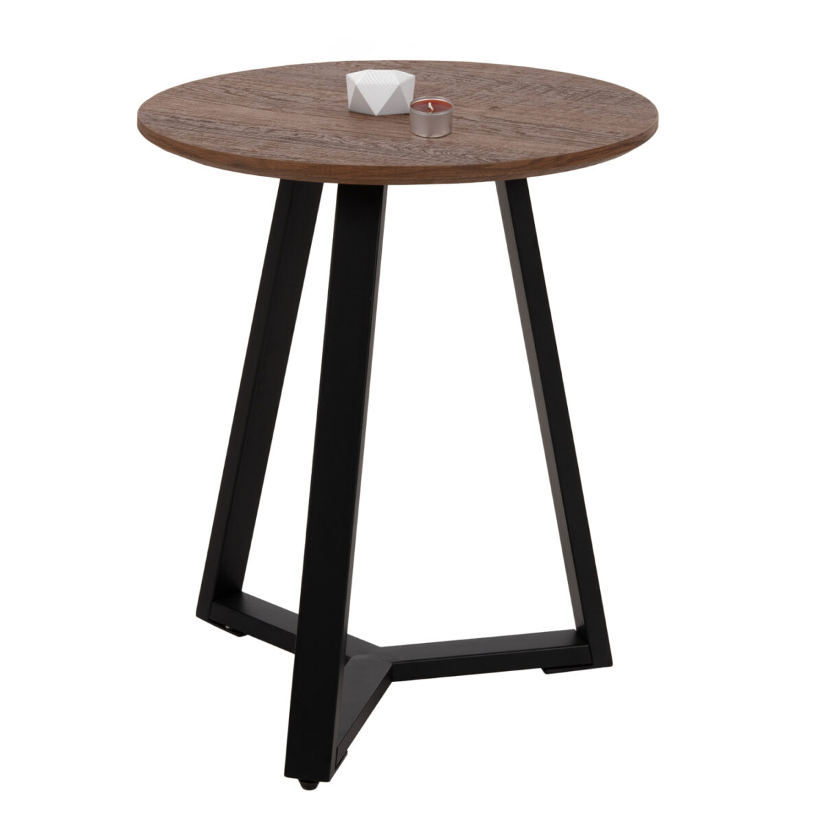 boithitiko-trapezaki-fb9958704-mdf-karyd ΒΟΗΘΗΤΙΚΟ ΤΡΑΠΕΖΑΚΙ ROCKET LH10.9587.04 MDF ΚΑΡΥΔΙ-ΜΑΥΡΗ ΜΕΤΑΛΛΙΚΗ ΒΑΣΗ Φ45x55Υεκ. - Image 1