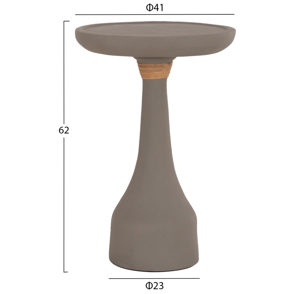 ΒΟΗΘΗΤΙΚΟ ΤΡΑΠΕΖΙ ΓΙΑ ΛΑΜΠΑΤΕΡ TORG LH10.18170.03 FIBER CEMENT ΓΚΡΙ Φ41x62Υεκ. - Image 2