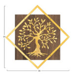 ΔΙΑΚΟΣΜΗΤΙΚΟ ΤΟΙΧΟΥ ΔΕΝΤΡΟ LH10.4752-ΦΥΛΛΑ ΜΕΤΑΛΛΟΥ ΧΡΥΣΑ-ΞΥΛΟ 54x3(βάθος)x54Υεκ. - Image 3