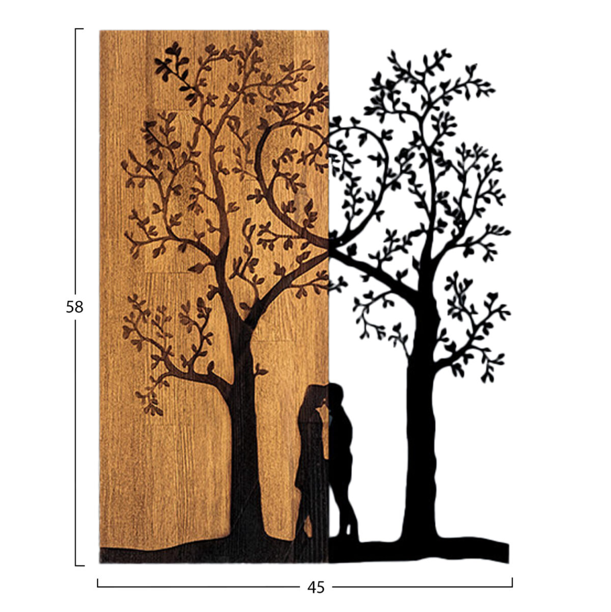 ΔΙΑΚΟΣΜΗΤΙΚΟ ΤΟΙΧΟΥ LH10.4753-ΜΕΤΑΛΛΟ ΜΑΥΡΟ-ΞΥΛΟ 45x3(βάθος)x58Υεκ. - Image 3