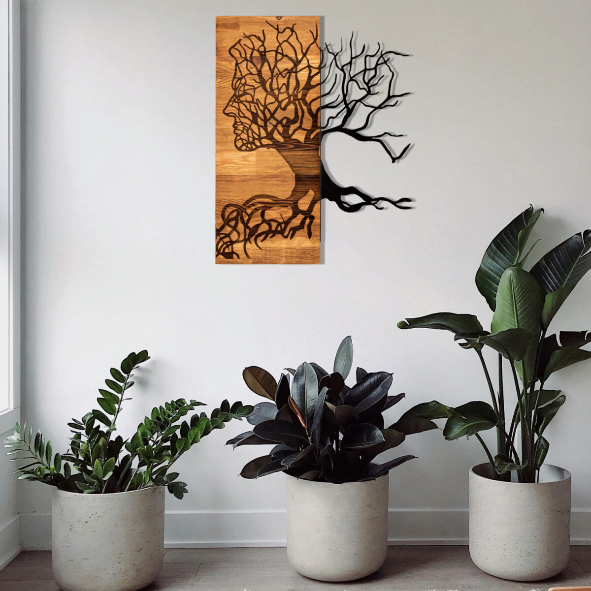 ΔΙΑΚΟΣΜΗΤΙΚΟ ΤΟΙΧΟΥ LH10.4804-ΦΥΛΛΑ ΜΕΤΑΛΛΟΥ ΜΑΥΡΑ-ΞΥΛΟ 45x3(βάθος)x58Υεκ. - Image 2