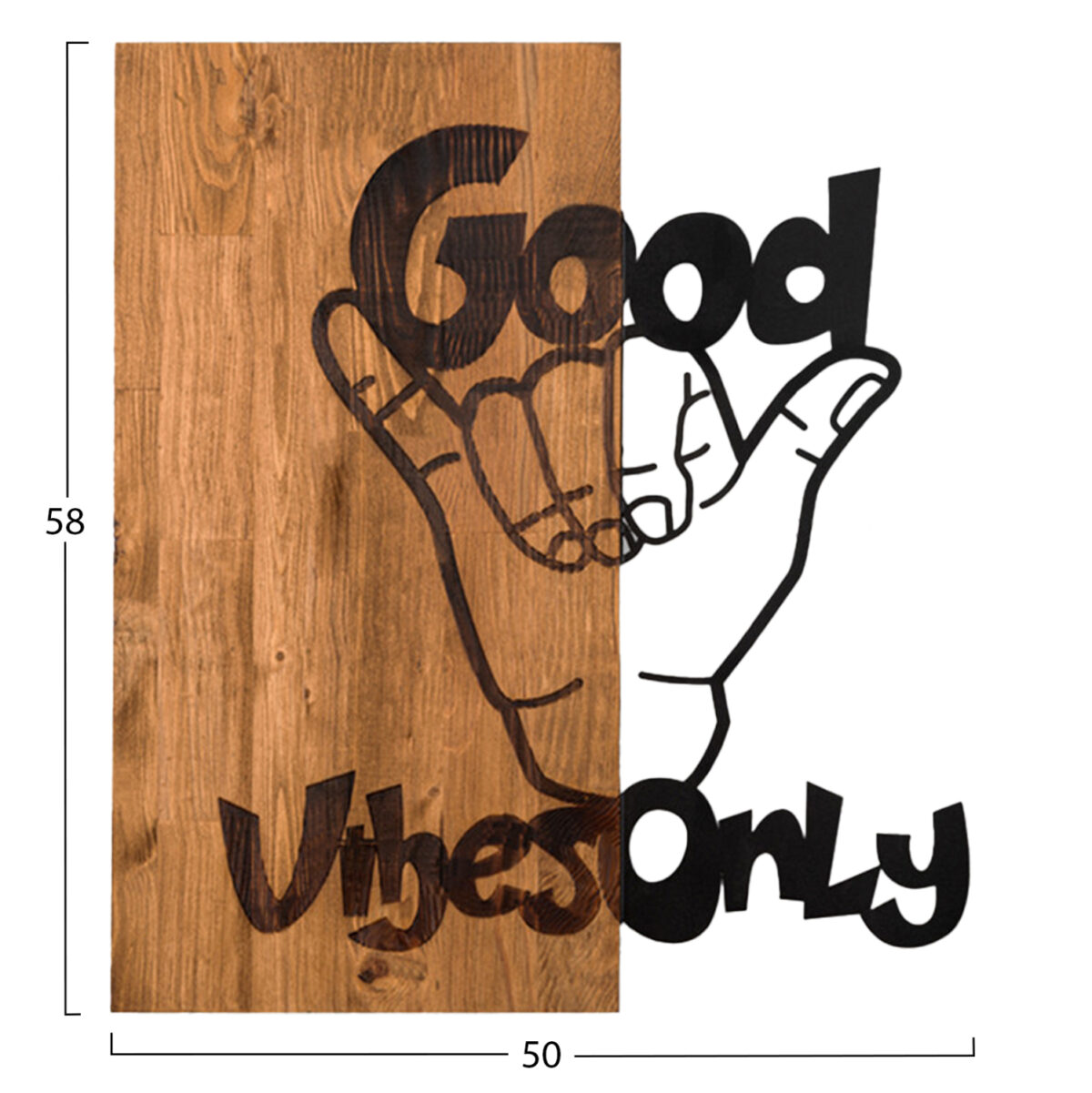 ΔΙΑΚΟΣΜΗΤΙΚΟ ΤΟΙΧΟΥ LH10.4810-ΜΕΤΑΛΛΟ ΣΕ ΜΑΥΡΟ-ΞΥΛΟ 50x3(βάθος)x58Υεκ. - Image 3