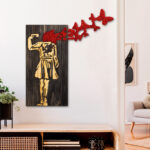 ΔΙΑΚΟΣΜΗΤΙΚΟ ΤΟΙΧΟΥ ΦΙΓΟΥΡΑ ΚΟΡΙΤΣΙΟΥ LH10.4755-ΦΥΛΛΑ ΜΕΤΑΛΛΟΥ-ΞΥΛΟ 62x3(βάθος)x70Υεκ. - Image 2