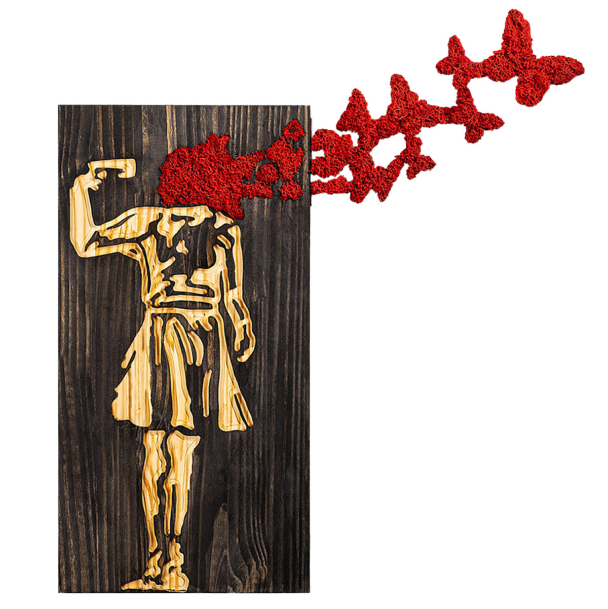 ΔΙΑΚΟΣΜΗΤΙΚΟ ΤΟΙΧΟΥ ΦΙΓΟΥΡΑ ΚΟΡΙΤΣΙΟΥ LH10.4755-ΦΥΛΛΑ ΜΕΤΑΛΛΟΥ-ΞΥΛΟ 62x3(βάθος)x70Υεκ. - Image 1