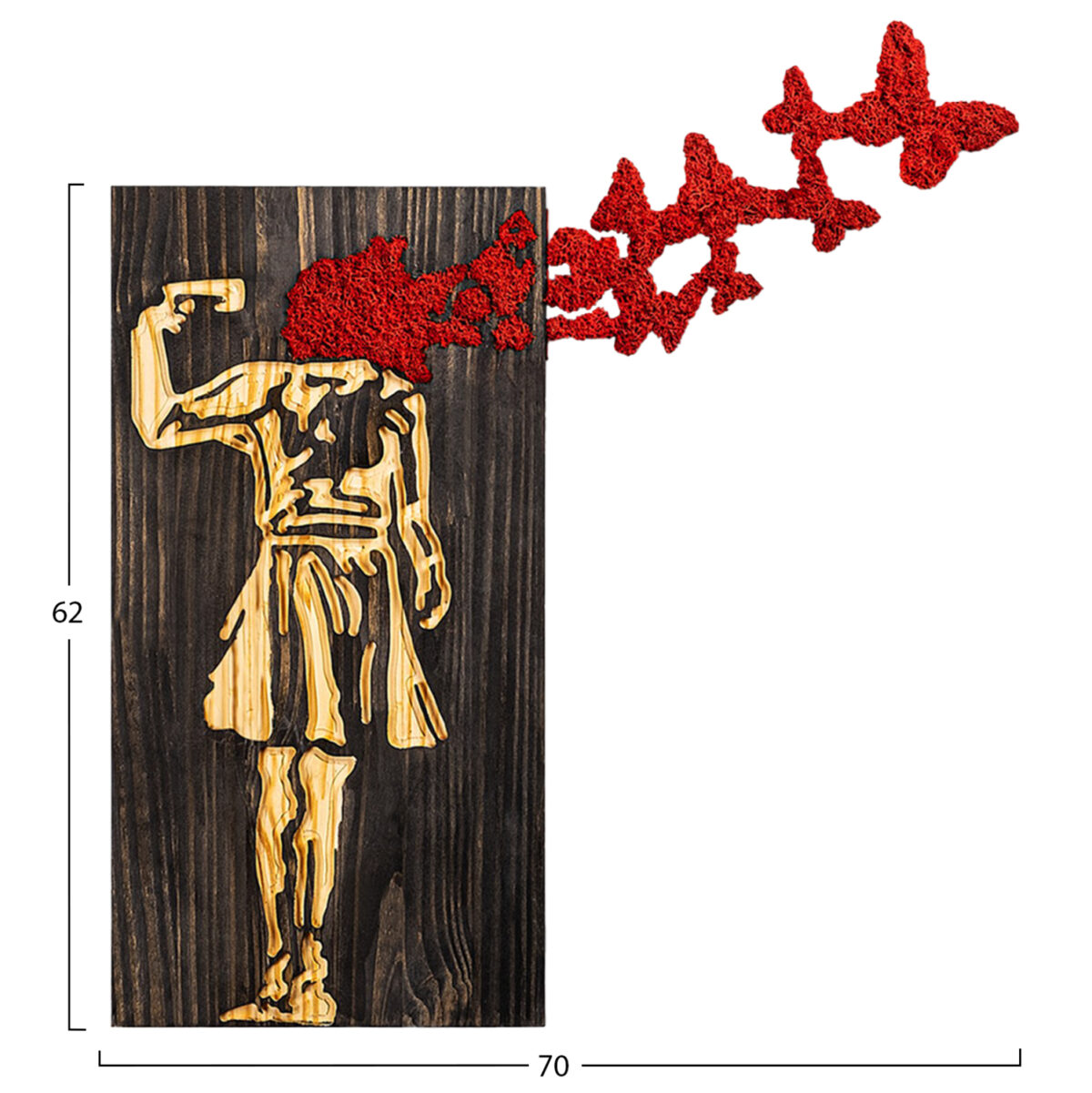 ΔΙΑΚΟΣΜΗΤΙΚΟ ΤΟΙΧΟΥ ΦΙΓΟΥΡΑ ΚΟΡΙΤΣΙΟΥ LH10.4755-ΦΥΛΛΑ ΜΕΤΑΛΛΟΥ-ΞΥΛΟ 62x3(βάθος)x70Υεκ. - Image 3