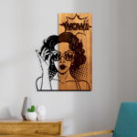 ΔΙΑΚΟΣΜΗΤΙΚΟ ΤΟΙΧΟΥ ΟΨΗ ΓΥΝΑΙΚΑΣ LH10.4758-ΦΥΛΛΑ ΜΕΤΑΛΛΟΥ ΜΑΥΡΑ-ΞΥΛΟ 42x3(βάθος)x58Υεκ. - Image 2