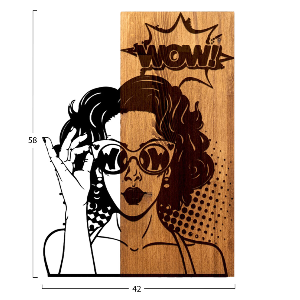 ΔΙΑΚΟΣΜΗΤΙΚΟ ΤΟΙΧΟΥ ΟΨΗ ΓΥΝΑΙΚΑΣ LH10.4758-ΦΥΛΛΑ ΜΕΤΑΛΛΟΥ ΜΑΥΡΑ-ΞΥΛΟ 42x3(βάθος)x58Υεκ. - Image 3