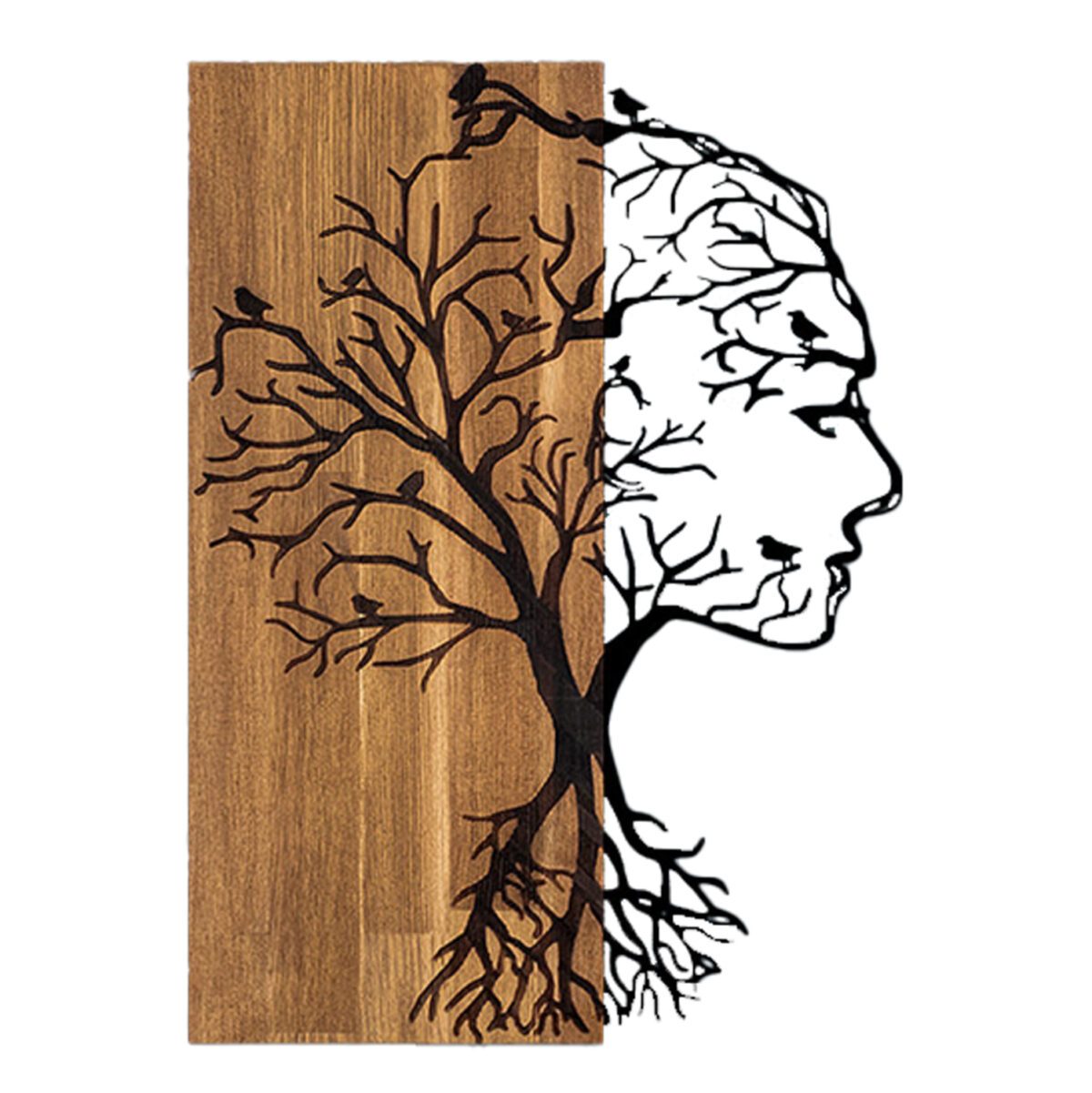 diakosmitiko-toichoy-opsi-gynaikas-fb947 ΔΙΑΚΟΣΜΗΤΙΚΟ ΤΟΙΧΟΥ ΟΨΗ ΓΥΝΑΙΚΑΣ LH10.4754-ΜΕΤΑΛΛΟ ΜΑΥΡΟ-ΞΥΛΟ 43x3(βάθος)x58Υεκ. - Image 1